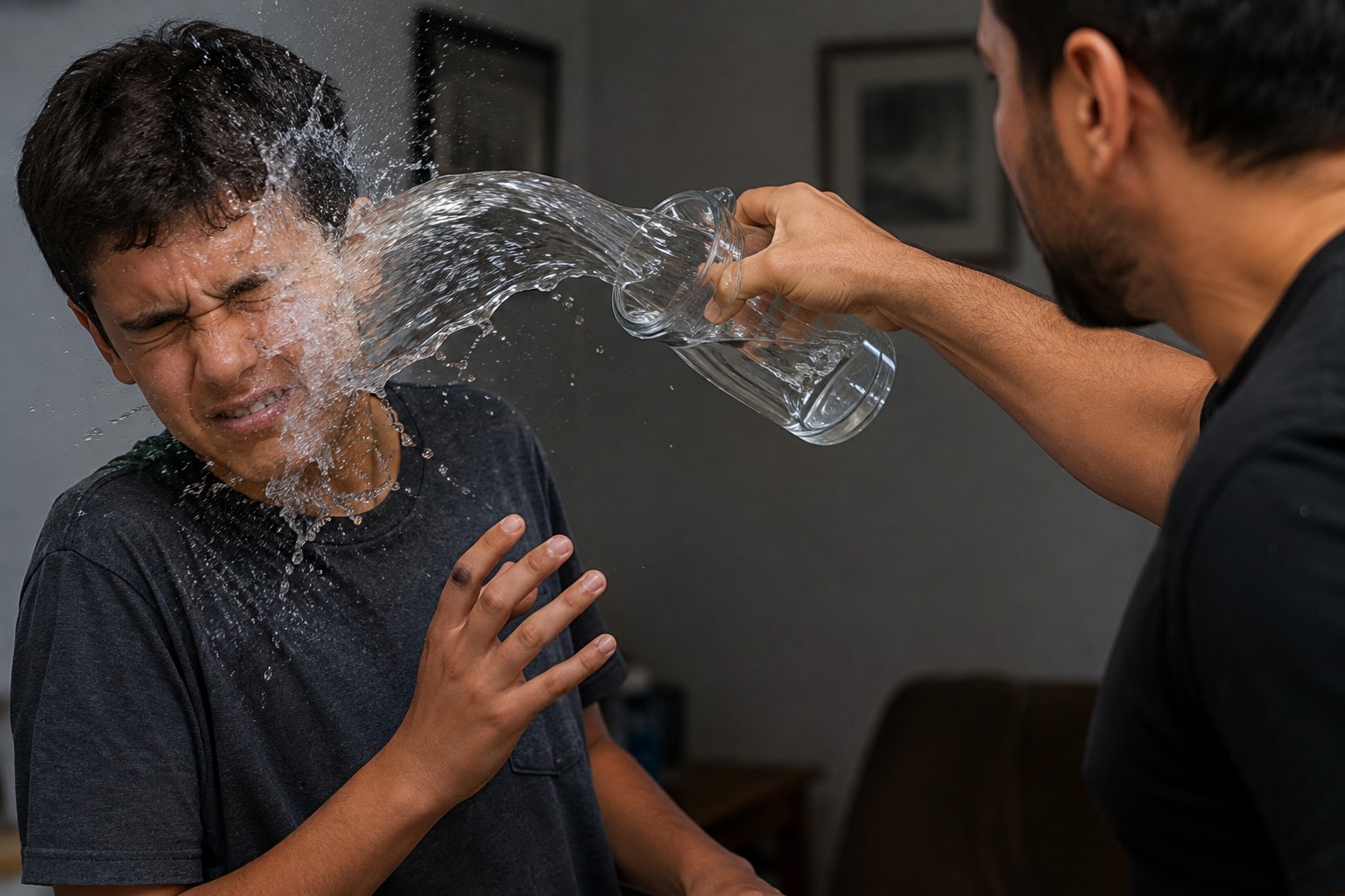 Homem é preso após jogar água fria na cara do filho 